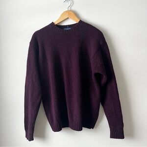 J. Crew wool sweater dark purple maroon red large